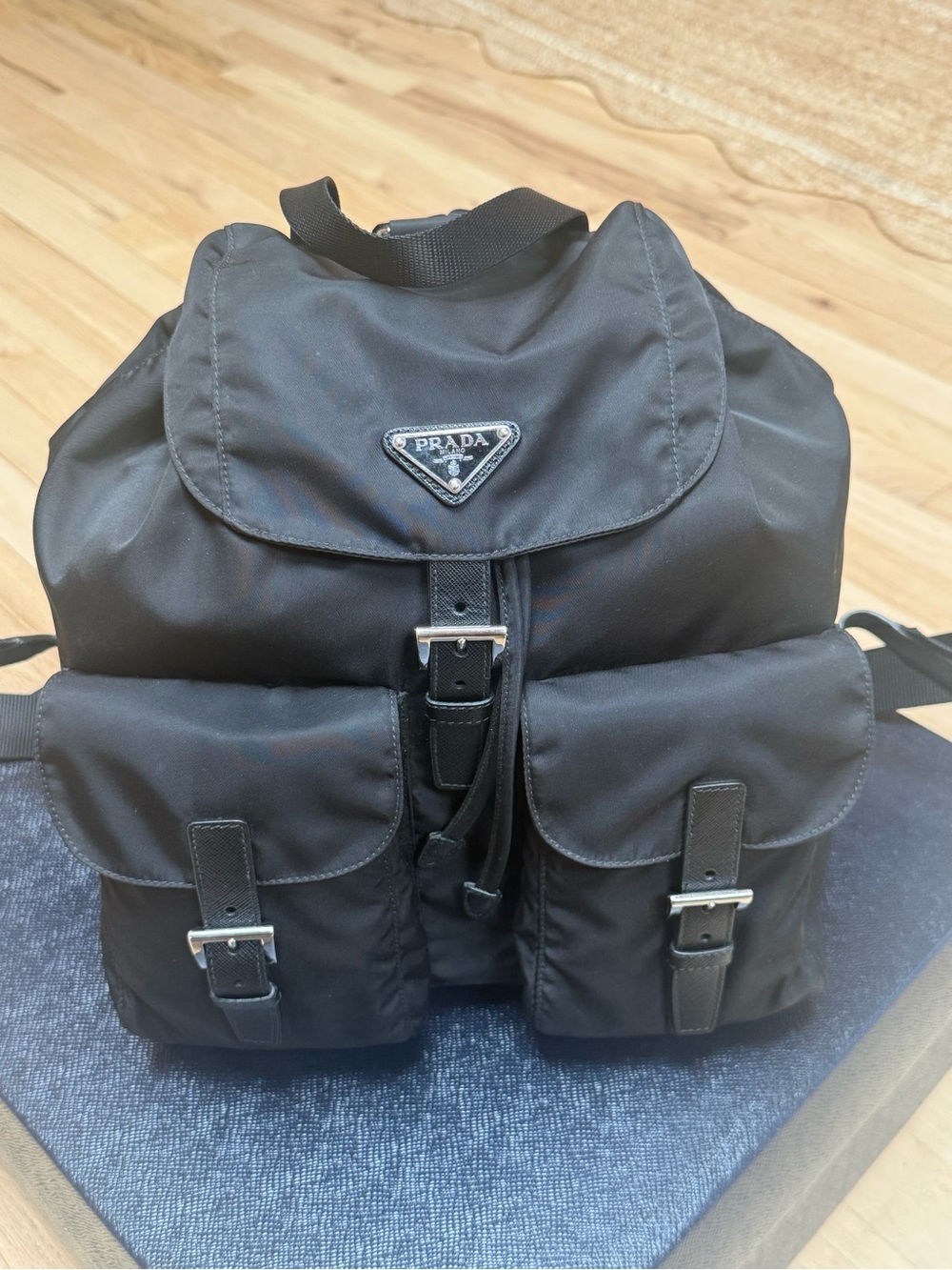 Black Prada Tessuto Nylon Backpack w/ original box and dust bag